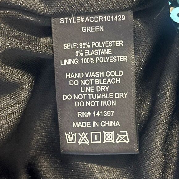 ASTR Green Sequin Cap Sleeve Back Zipper Mini Dress Sz M - Picture 6 of 7